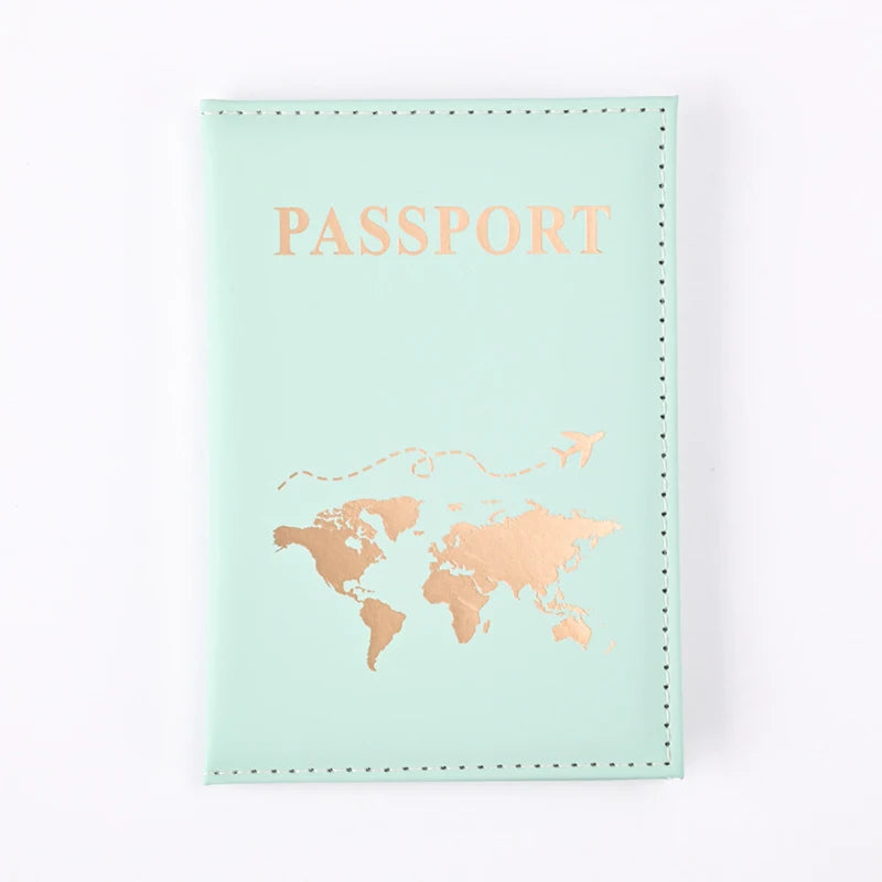 Fashion Passport Protective Cover World Pattern Travel Passport Holder Wallet Gift PU Leather Card Case Cover Unisex Storage Bag