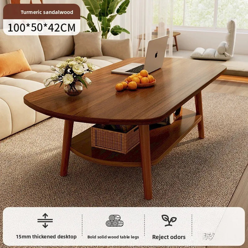 Coffee table living room small apartment multi-functional small tea table Nordic simple homestay double-layer small table
