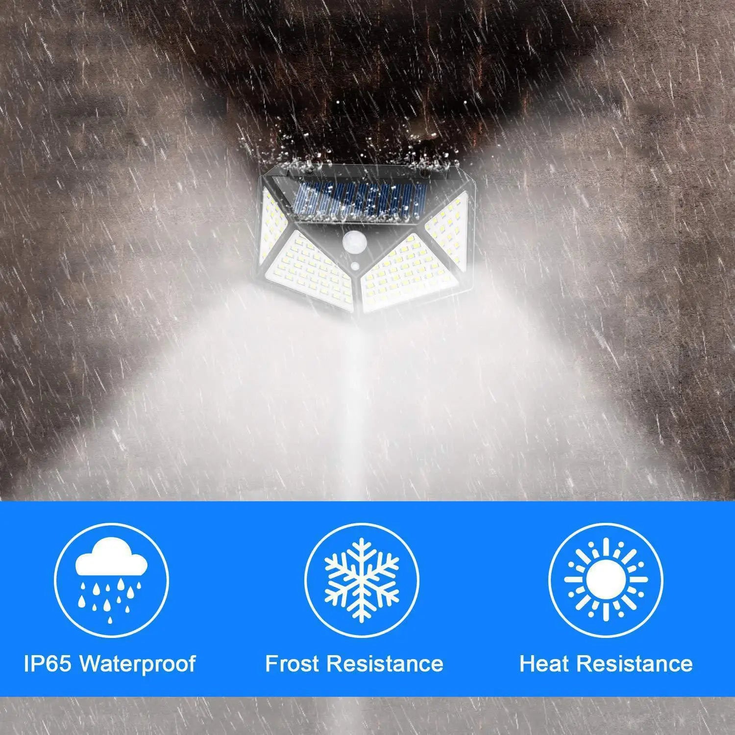 100 LED Outdoor Solar Lamp Outdoor Garden Decoration Solar LED Light Waterproof Sunlight Powered Spotlight with Motion Sensor