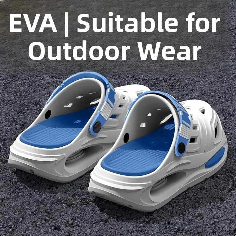 Summer Men's Outdoor Slippers Thick Bottom Anti-slip Clog Shoes Wear-resistant Smell-proof Two-way Male