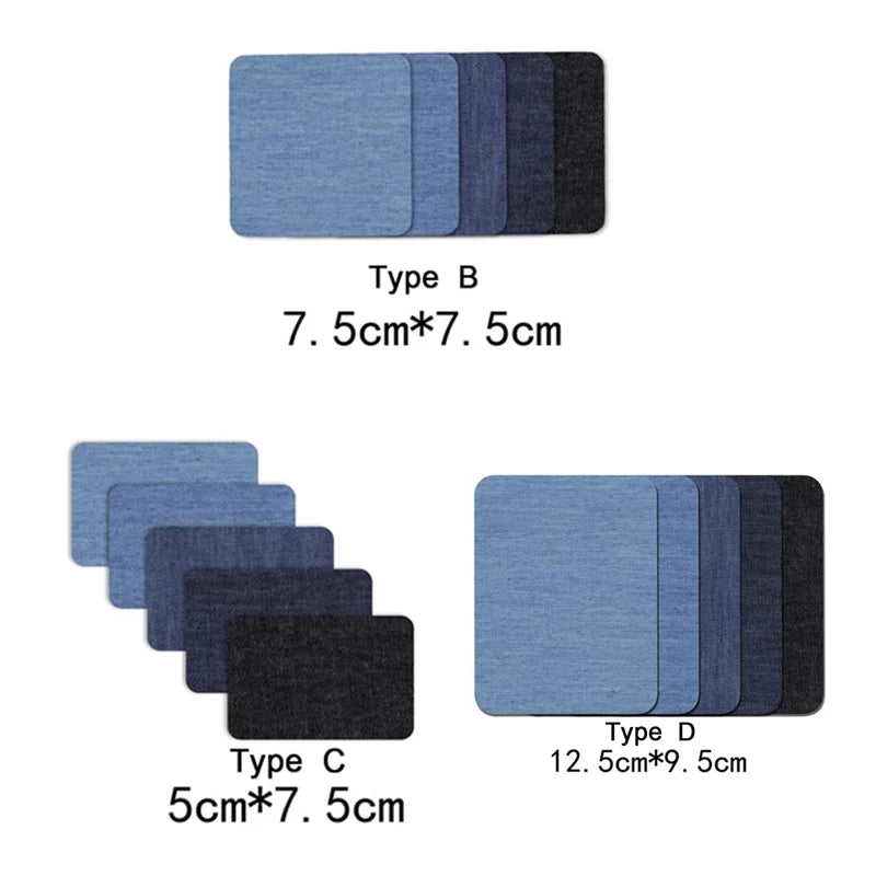 Denim Patches DIY Iron On Denim Elbow Patches Repair Pants For Jean Clothing Pants Badges Apparel Sewing Fabric NEW