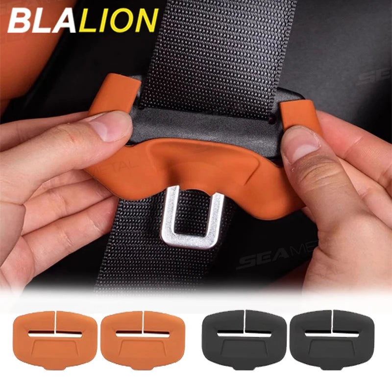 BLALION 2Pcs Seat Belt Buckle Cover Anti-Scratch Rubber Car Seat Buckle Protector Clip Protection Cover Universal for SUV Sedan