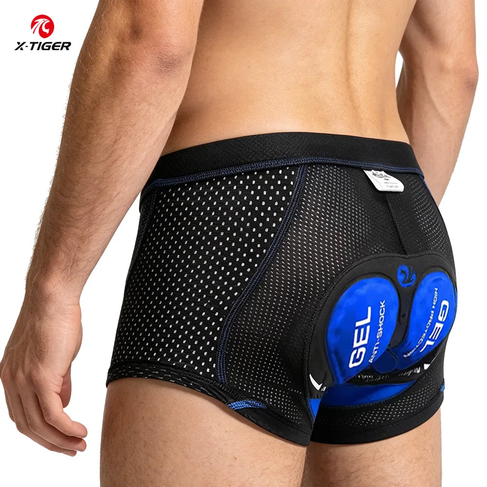 X-TIGER Men's Cycling Underwear with 5D Gel Cushioned MTB Boxer Cycling Shorts Road Cycling Underwear Cycling Equipment