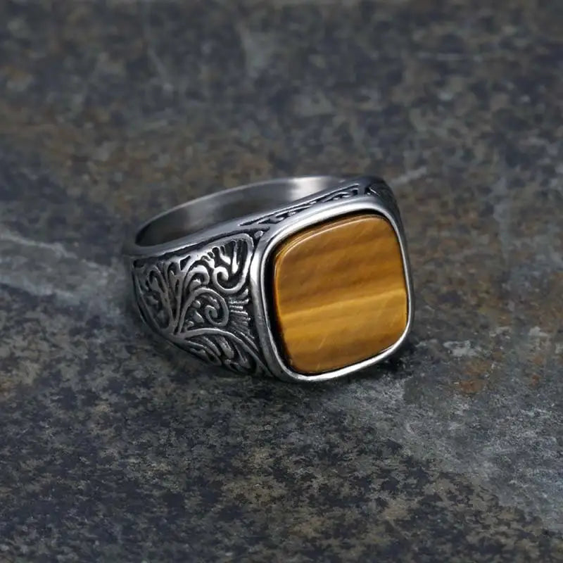 Jiayiqi Men'S Ring Punk Rock 316L Stainless Steel Signet Ring For Men Hip Hop Party Jewelry Male Wedding Gift Custom accept