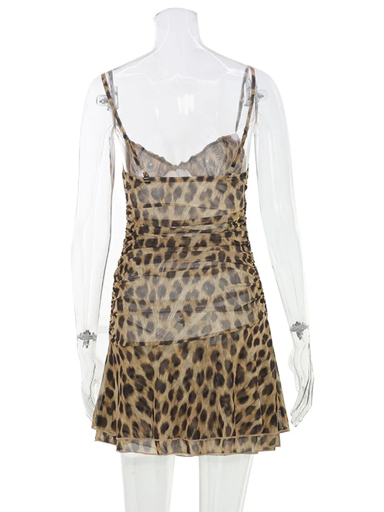 CNYISHE Leopard Pints Camisoles Sheath Fashion Women Dresses Sxexy Club Chic Bodycon Party Casual Outfits Female Vestidos