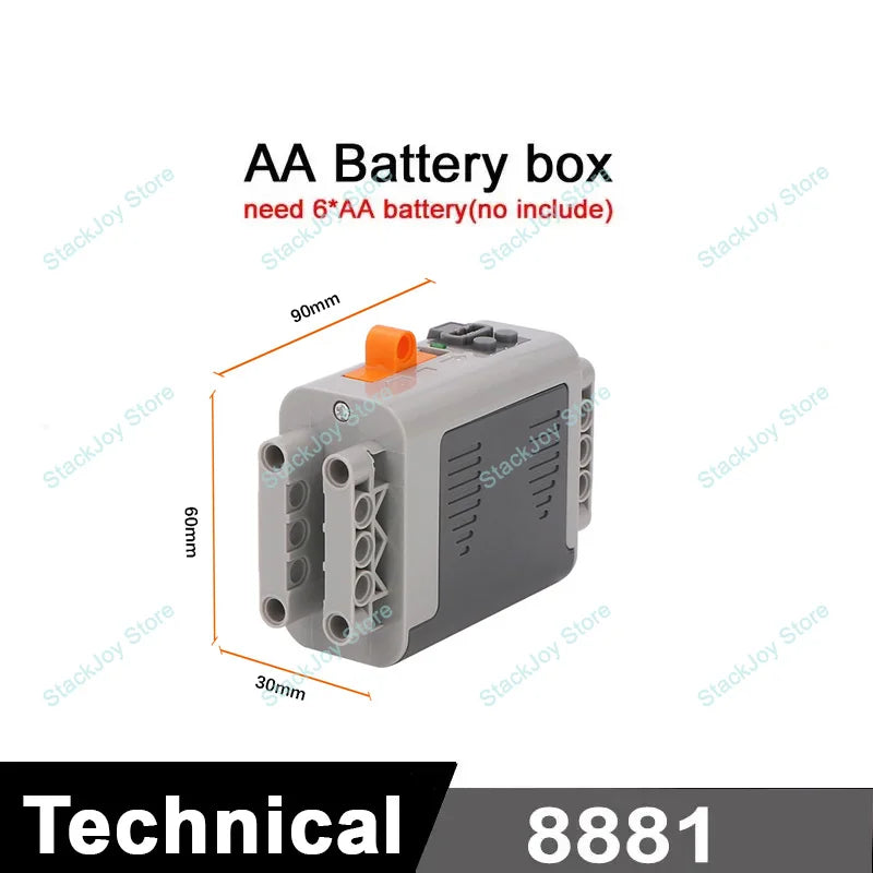 MOC Power Functions M/L/XL Motor Battery Box IR Remote Receiver for RC Car Robot Model Building Blocks Technical Modified Parts