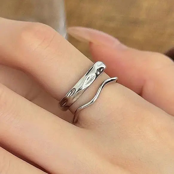 925 Sterling Silver Metal Flower Shell Geometric Rings For Women French Retro Romantic Open Thai
