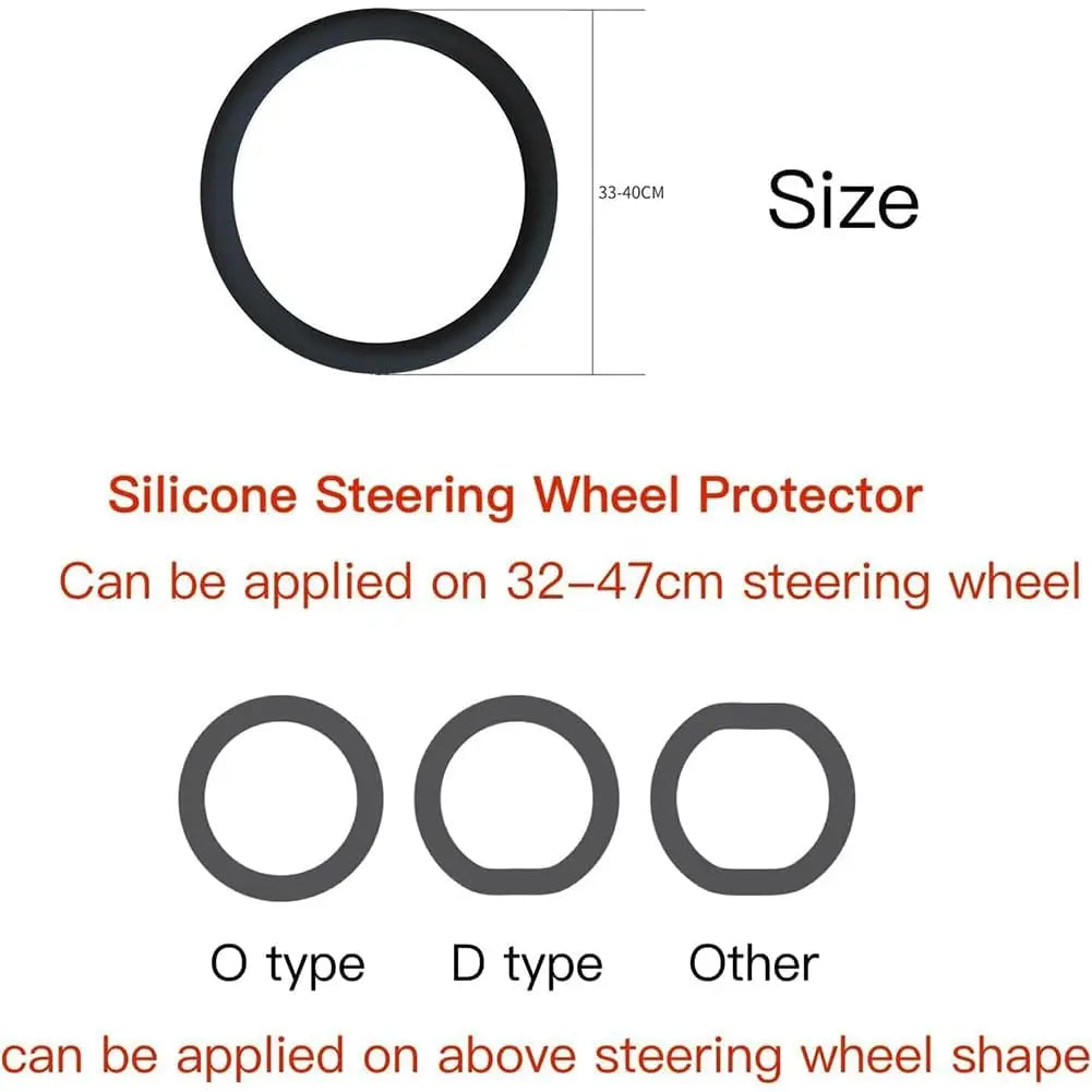 1pc Anti-Slip Silicone Steering Wheel Cover - Universal Fit, Soft & Odorless Fits 14''/15''/16'' Wheels, Durable & All-Season