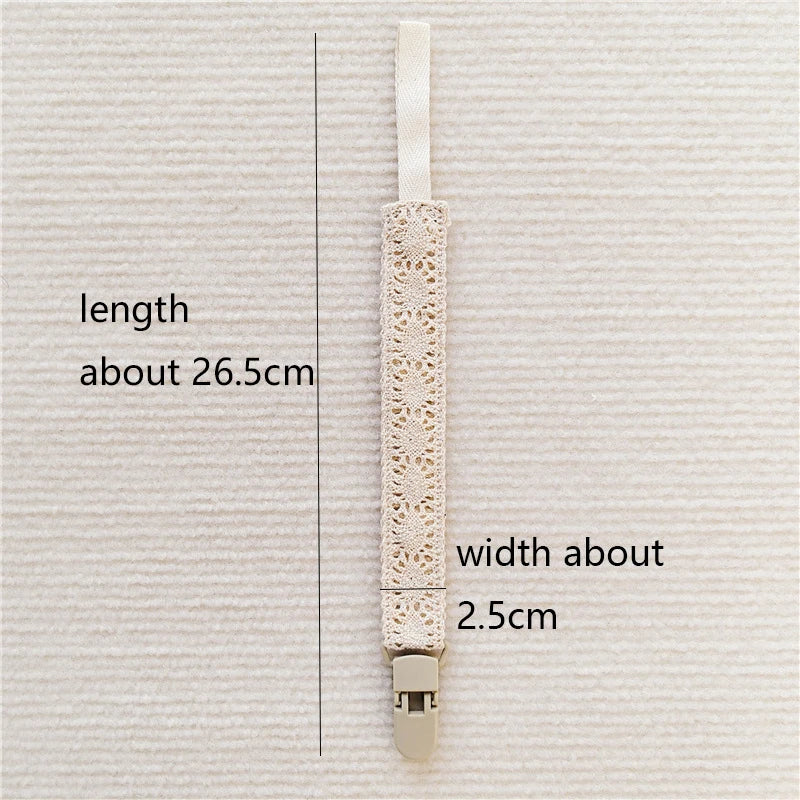 Lace Baby Pacifier Clip Chain Trendy Cloth & Plastic Pacifier Holder Teether Toy Ceether Toys Straps Nipple Holder Clips