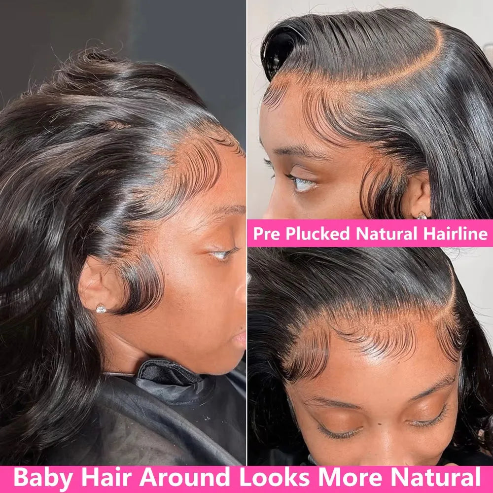 13x6 Lace Front Wigs Human Hair 250 Density Hd Body Wave Lace Frontal Human Hair Wigs For Women Glueless Pre Plucked Black Wig