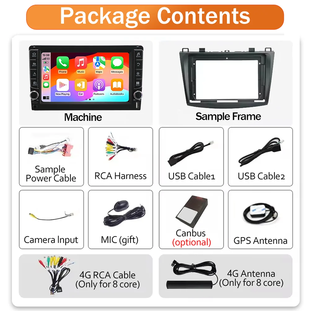 Android 16  For Kia RlO 2 2005 - 2011 2 Din Video Player Car Radio Multimedia Stereo Navigation Carplay AUTO Head Unit Audio  GP