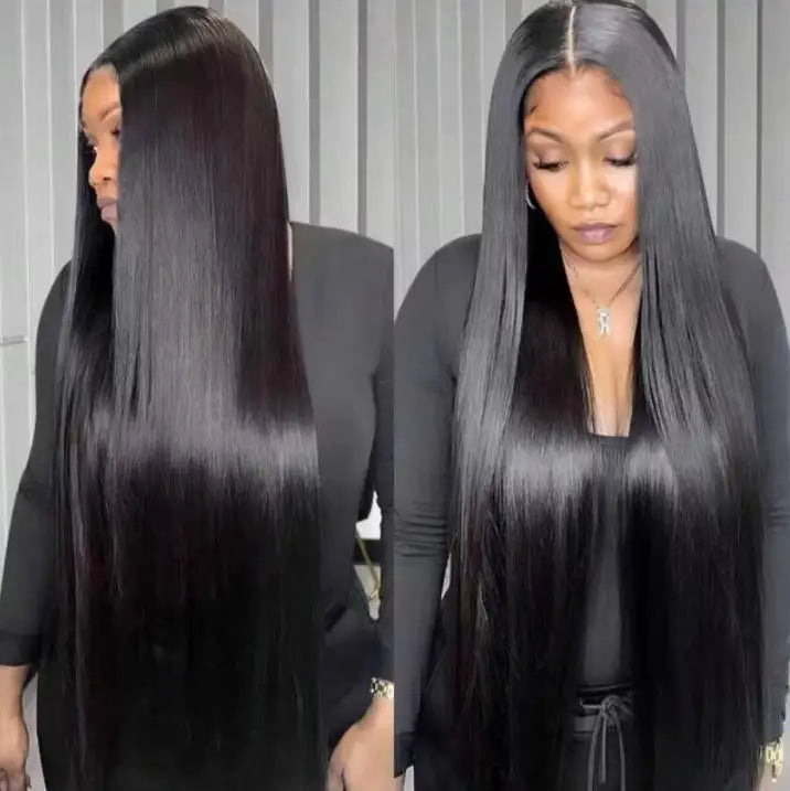 40 42 Inch Long Straight Human Hair Bundles Natural Brazilian Virgin Hair 1/3/4 Bundles Hair Extensions Double Weft Wet And Wavy