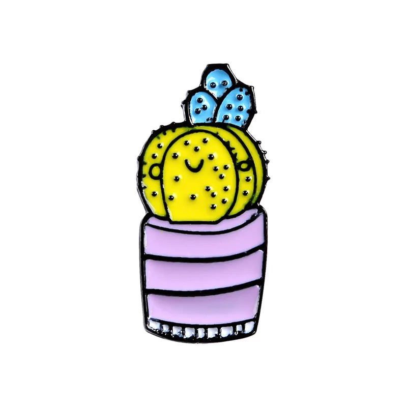 Cactus cactus balls succulent Enamel Pin Brooch Cartoon Women Men Denim Jackets Lapel Pins Backpack Badges Kids Fashion Jewelry