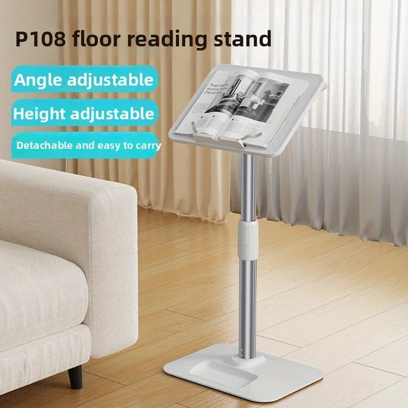 Adjustable Aluminum Reading Stand Height Angle Free Adjust Floor Book Holder Gift Wholesale Reading Desk with Telescopic Rod