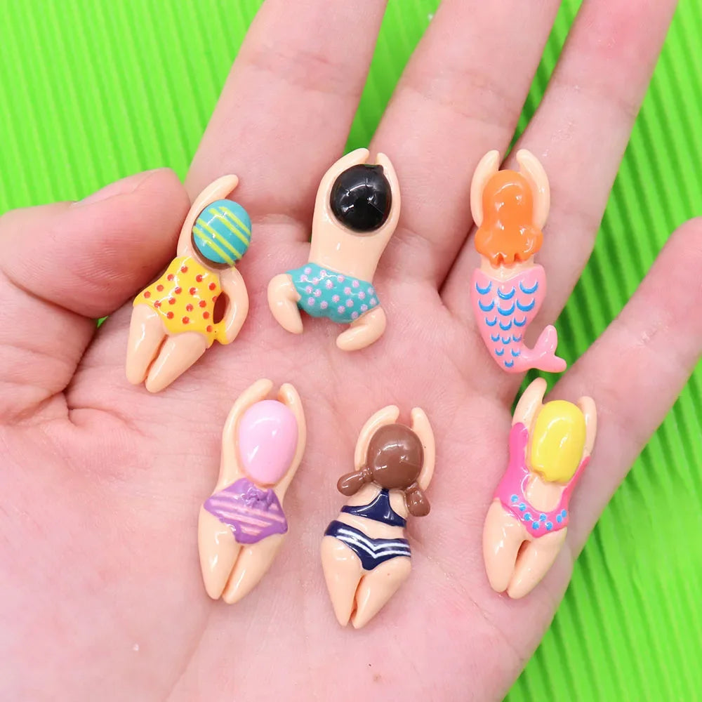 kkjoy 6PCS Resin Sports Charms – Swimming & Athletic-Themed DIY Bracelet Beads, Shoe Clips for Kids & Craft Lovers