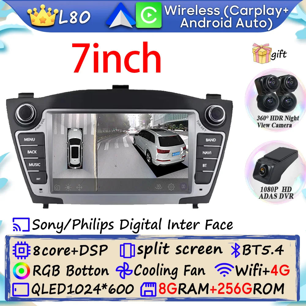 Auto Radio Android 15 Car For Hyundai Tucson 2 LM IX35 2009-2015 Multimedia Dash Cam Player Screen Navigation Head Unit No DVD