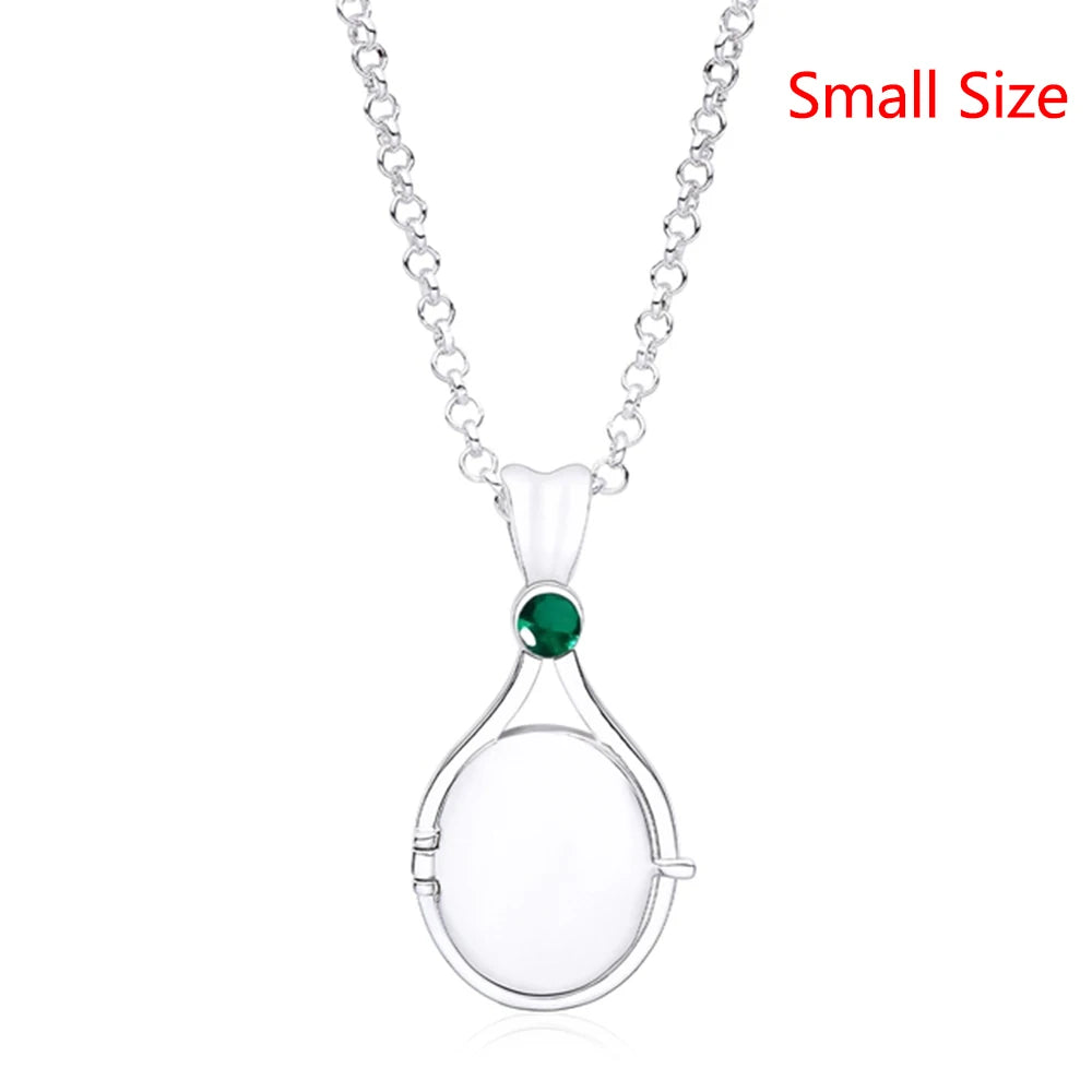 H2O Locket Pendant Necklace Mermaid Silver Color with Crystal Just Add Water Necklaces TV Movies Jewelry for Women Girls