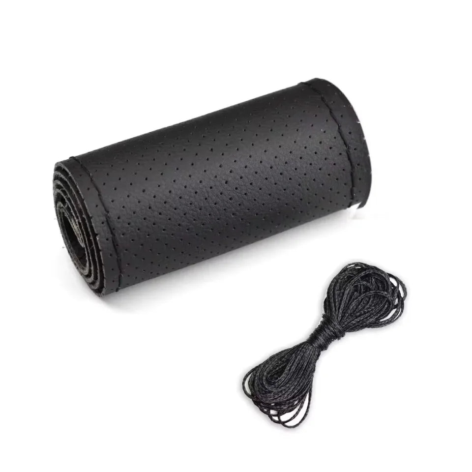 DIY Car Steering Wheel Cover Fiber Leather with Needle Braid on Steering Wheel SkidProof Car Styling Interior Accessorie