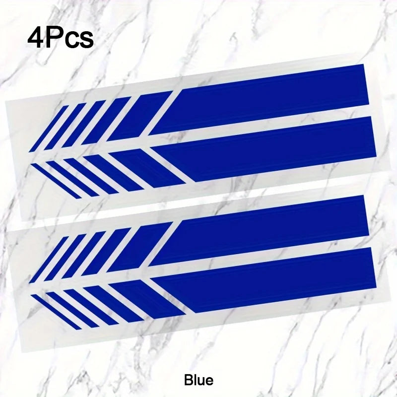 "Classic JDM Reflective Stripes Vinyl Decal Kit - 4pcs Self-Adhesive Car Body Stickers, Waterproof & Universal Fit"
