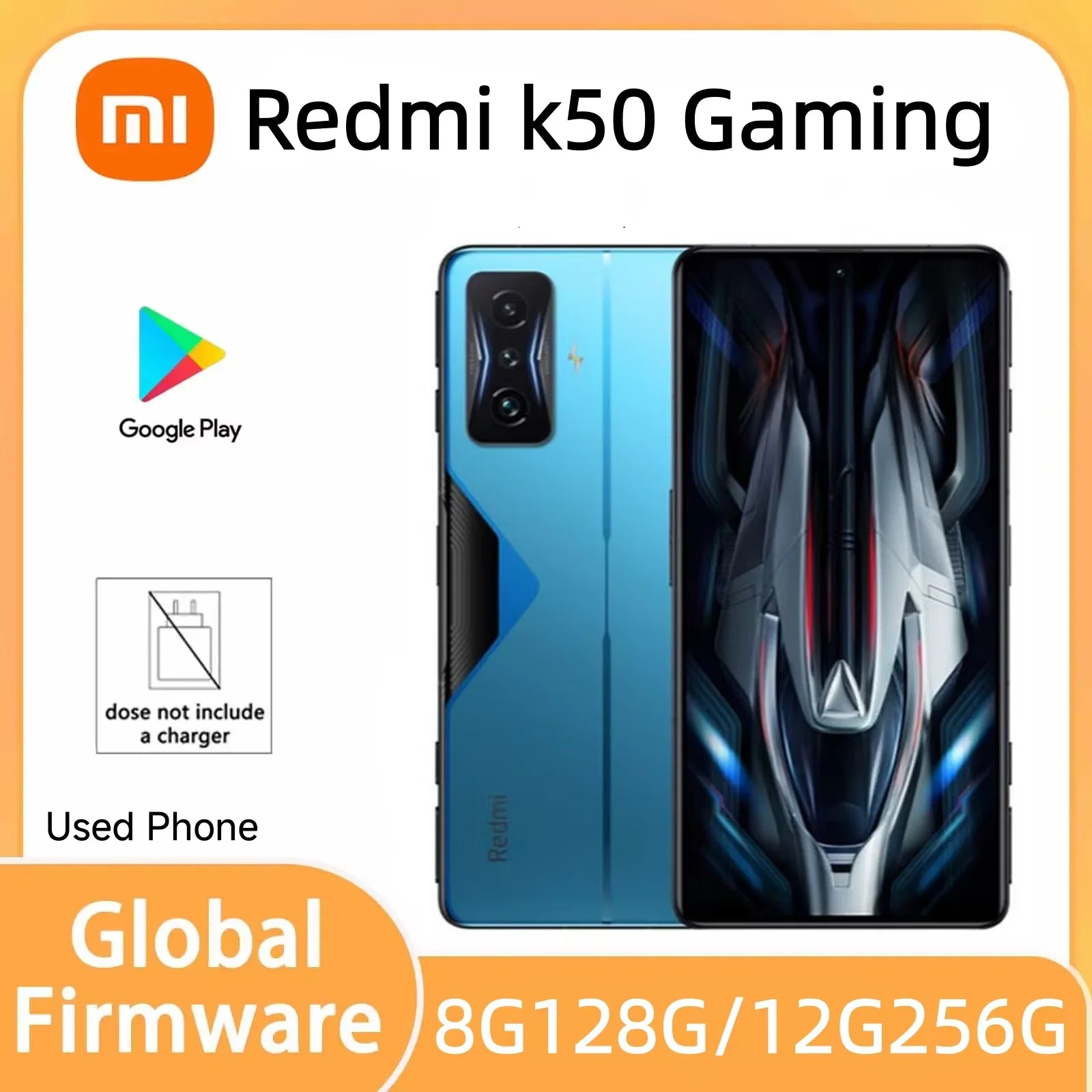 Global rom 5G Redmi K50 Gaming 256G Phone Side fingerprint face ID Snapdragon 8Gen1 120W QC3 Xiaomi used phone