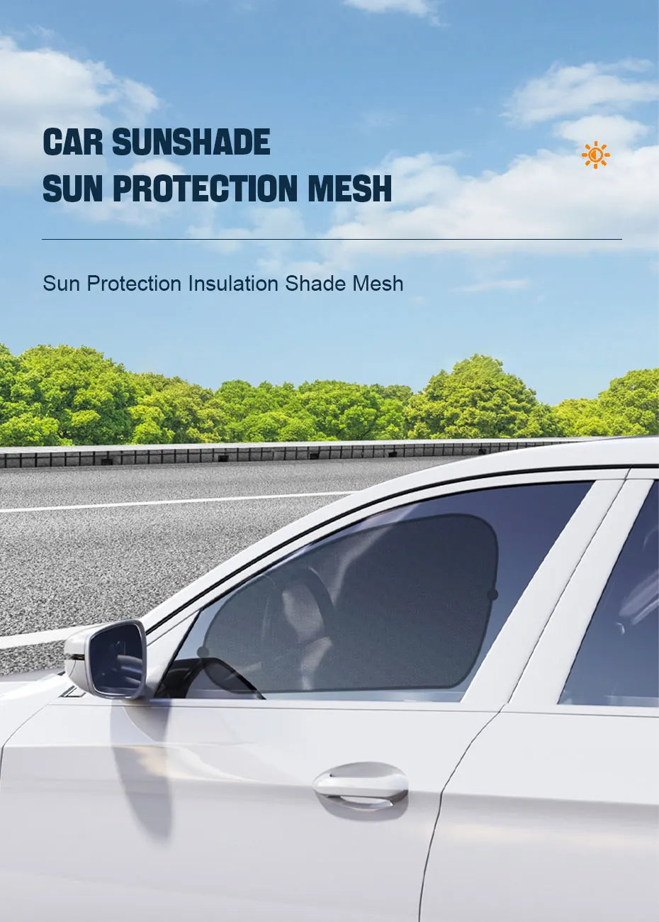SEAMETAL Car Sun Shade Side Window Curtain Front Rear Window Sunshade Summer UV Blocking Suction Cup Car Sun Protection Curtains