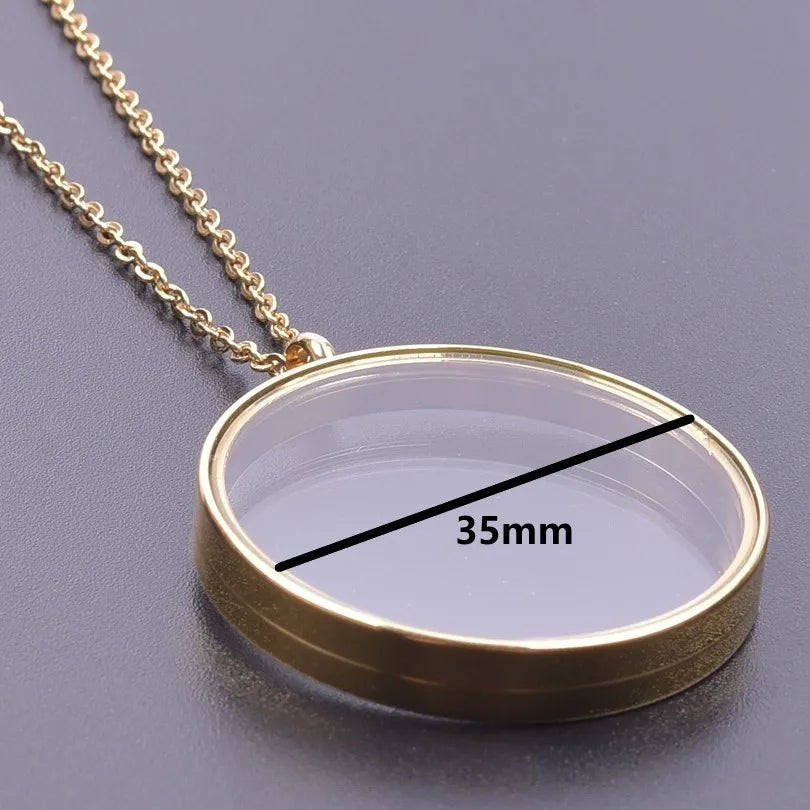 1Pc Inner Size 10-40mm Round Glass Memory Coin Holder Locket Pendant Necklaces Floating Living Relicario Collares Jewelry Bulk