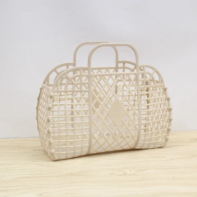 Detachable Shower Plastic Bath Bathroom Hollow Wash Storage Shopping Basket Home Storage Organization