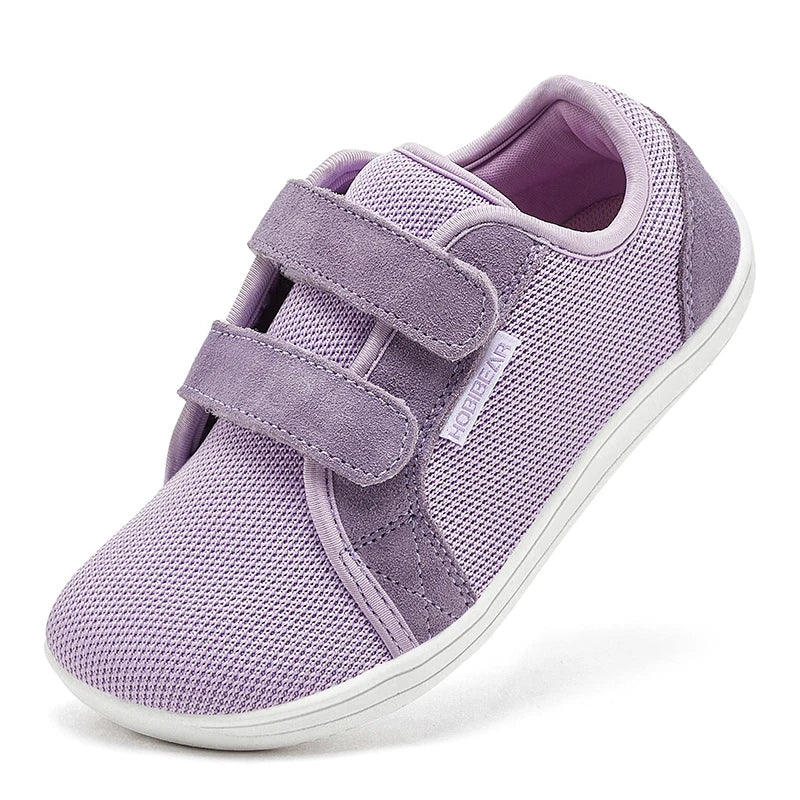 HOBIBEAR Boys Girls Barefoot Shoes Hook Loop Wide Toe Sneakers Mesh Lightweight Breathable Shoes(Toddler/Little/Big Kid)