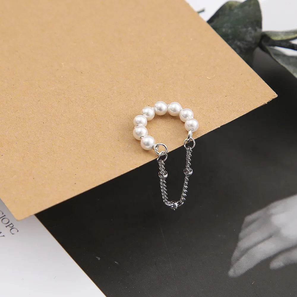 1PC Fashion Silver Pearl Ear Clips Ear Cuff for Women Men Non-Piercing Fake Cartilage Clip Earrings Wholesale Jewelry Girl Gift