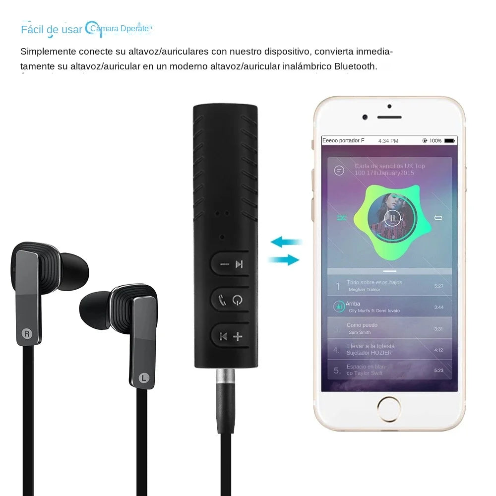 2 In 1 Car Wireless Bluetooth Receiver 3.5mm Jack AUX Audio Car Wireless Audio Receiver Cell Phone 5.0 Speaker Adapter Handsfree