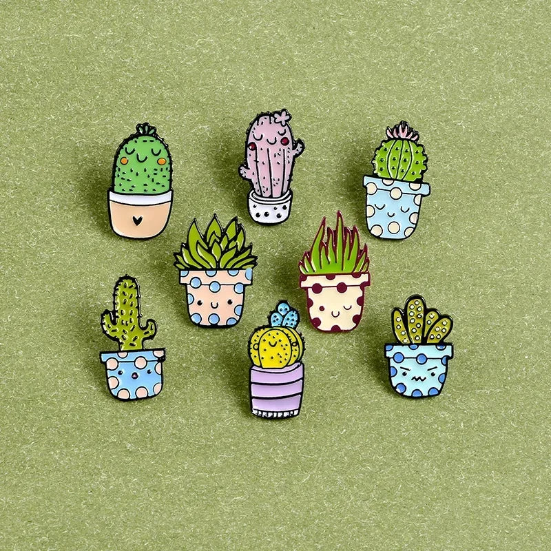 Cactus cactus balls succulent Enamel Pin Brooch Cartoon Women Men Denim Jackets Lapel Pins Backpack Badges Kids Fashion Jewelry