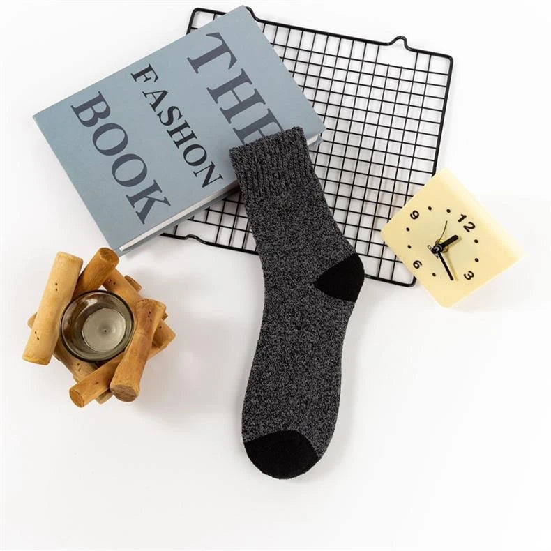 Winter Warm Thick Towel Bottom Man Socks Wool Male Slipper Merino Against Cold Snow Mid-Calf For Men And Women Thermal Thickened