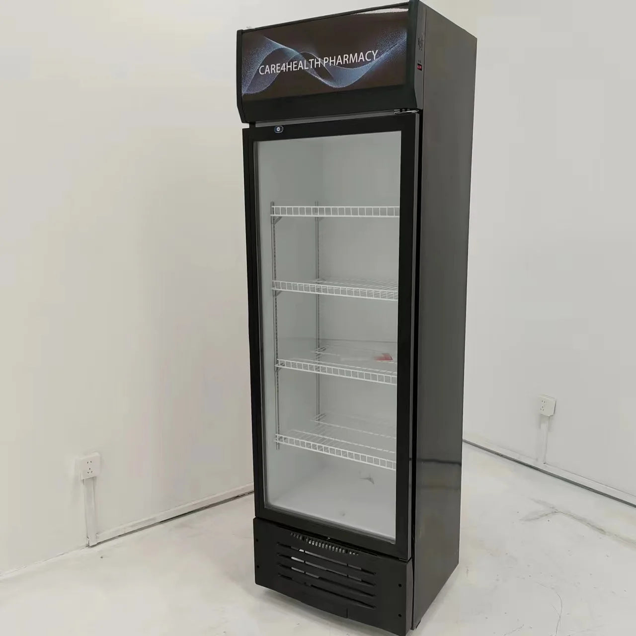Commercial Single-Temperature Display Refrigerator, Glass Door Beverage Cooler for Drinks & Beverages with Adjustable Shelves