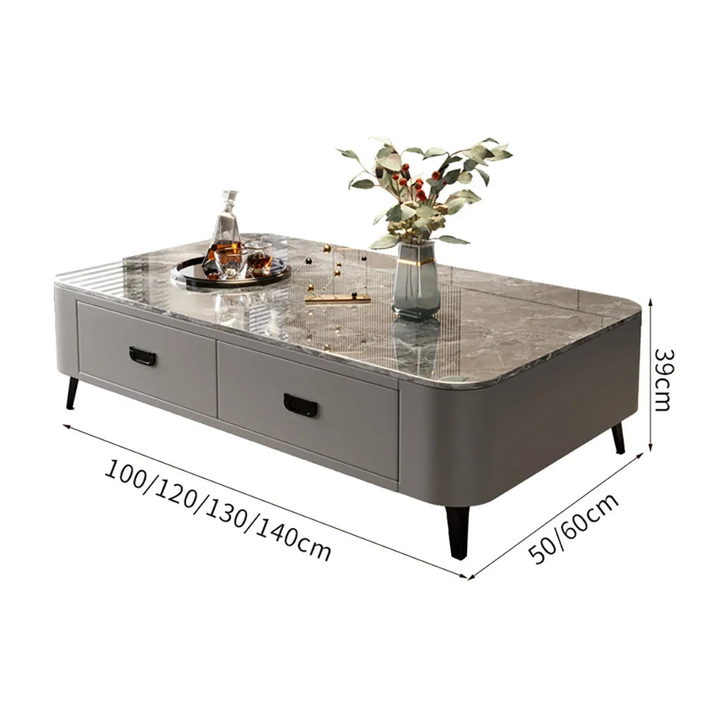 Luxury Marble Effect Coffee Tables Modern Design Square Storage Coffee Tables Minimalist Aesthetic Stolik Kawowy Home Furniture