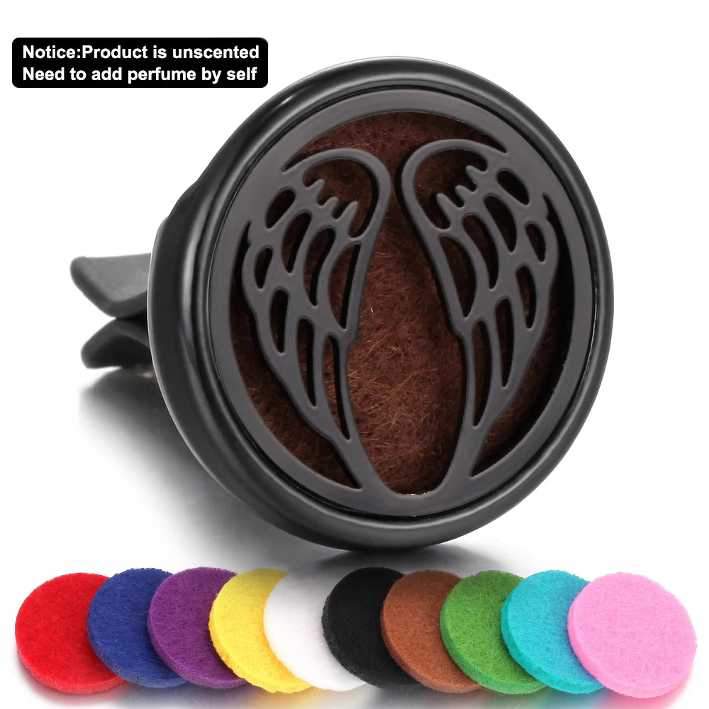 Black Perfume Diffuser Clip Auto Vent Car Air Freshener Alloy Stainless Steel Aroma Aromatherapy Essential Oil Diffuser Locket