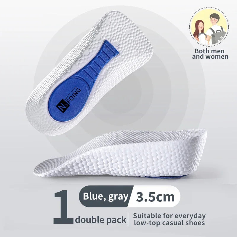 Memory Foam Height Increase Insoles for Men Women Orthopedic Arch Support Flat Feet Heel Lift Shoe Inserts Comfort Foot Care Pad