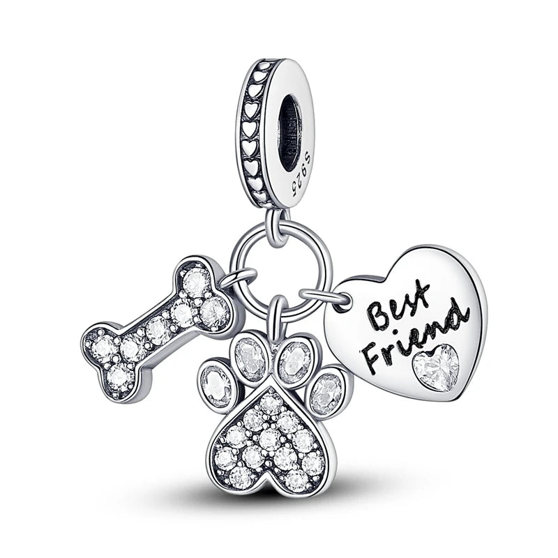 925 Sterling Silver Charms Beads Pendant Tree of Life Dog Elephant Love Heart Charm Fit Original Bracelet DIY Women Jewelry Gift