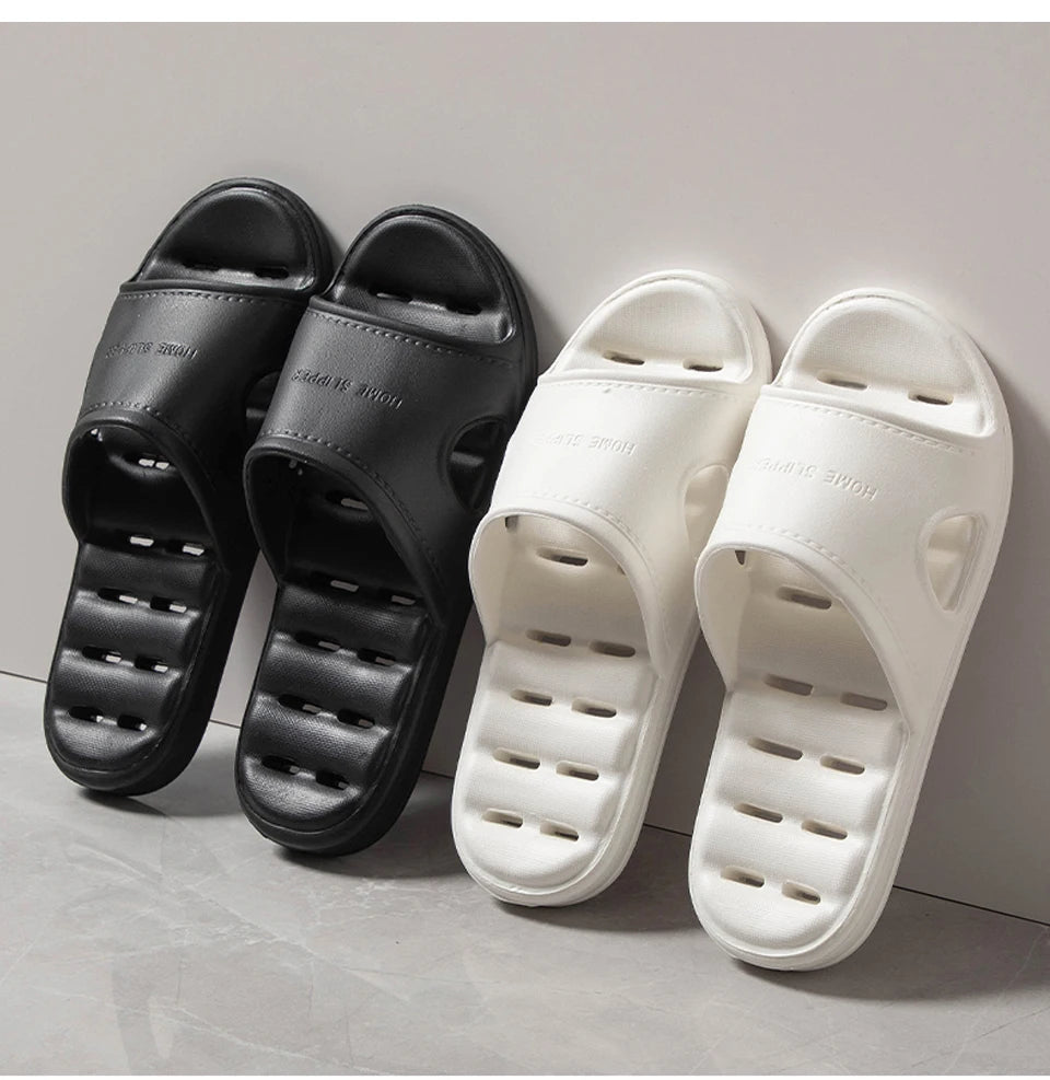 Unisex EVA Non Slip Soft Bottom Leaking Shower Man Woman Home Slippers Punching Bathroom Quick Drying Slipper