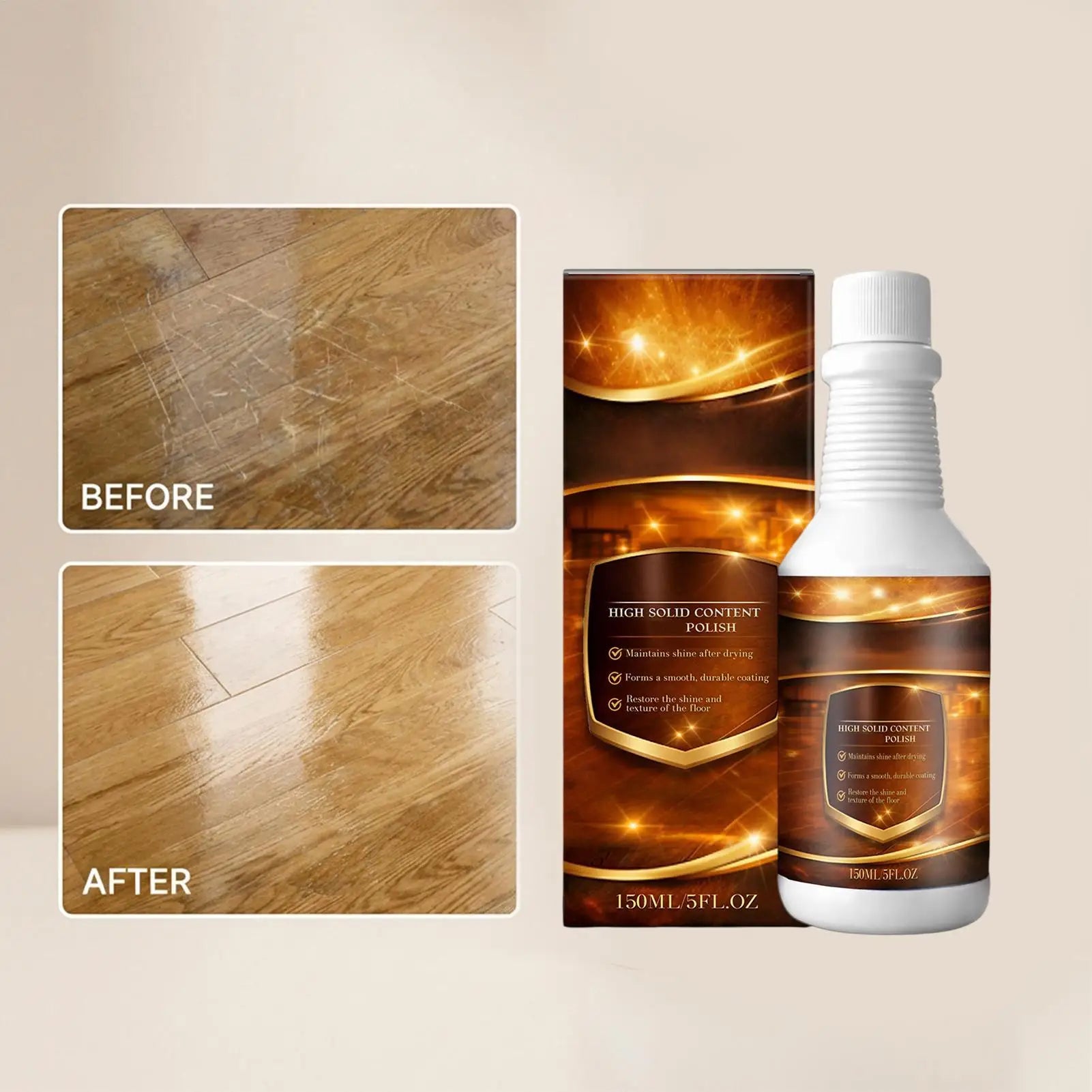 150ml Floor Restore Solution liquid Flooring Renewal Agent Wood Floor Polishing Care for Home Apartment Dormitory Living Room