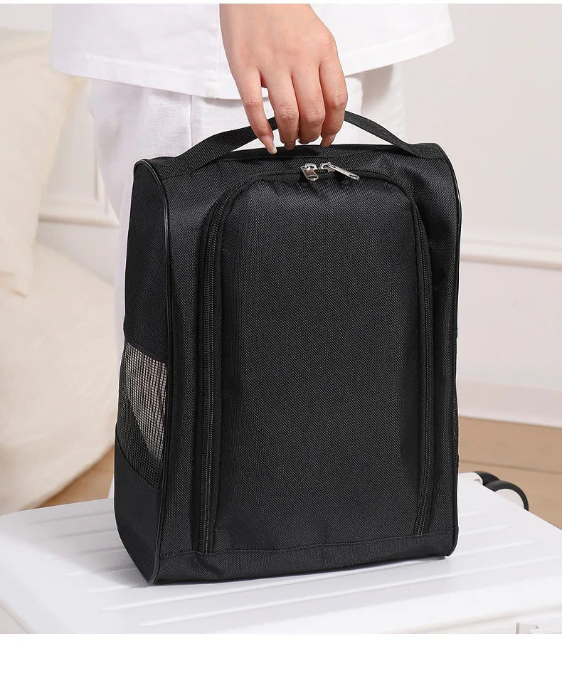 Portable Golf Shoe Bag Oxford Cloth Shoe Carrier Bags Breathable Lightweight Golf Handbag Dustproof Football Tennis Shoe Bag
