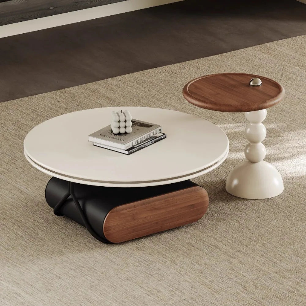 Round Luxury Coffee Table Corner Designer Cool Minimalist Tables Books Premium Mesas De Centro Para Sala Home Furniture