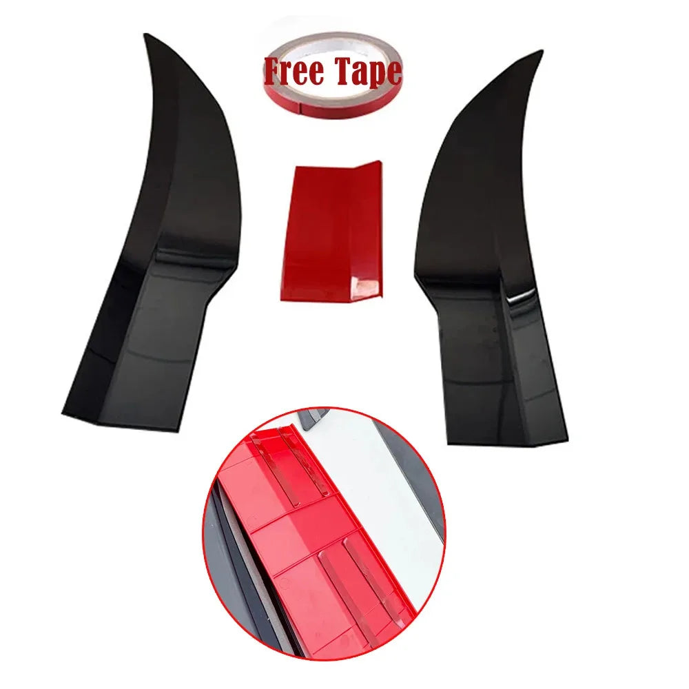 Universal 3pcs Sedan Rear Trunk Tail Rear Wing Spoiler 46.06-50.0inch Adjustable DIY Refit Boot Wings Spoiler Car Accessory