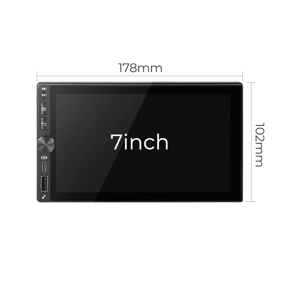 Universal 2DIN 7 Inch Car Multimedia Video Player CarPlay Android Auto Touch Screen FM Autoradio USB Knob Radio Stereo Head Unit