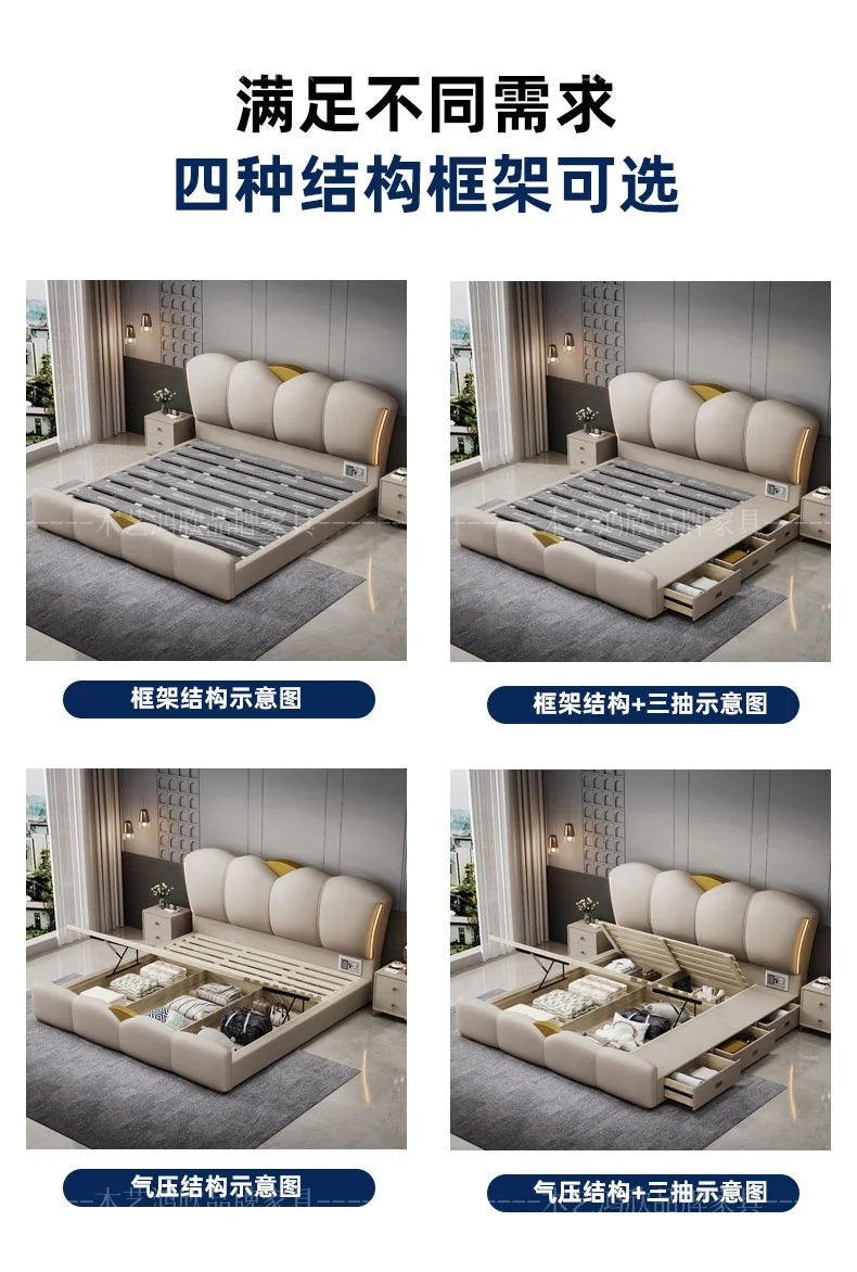 Bedroom Drawer Bed Twin Bedside Table Princess Sleeping Bed Storage Lounge Frame Muebles Para El Hogar House Accessories
