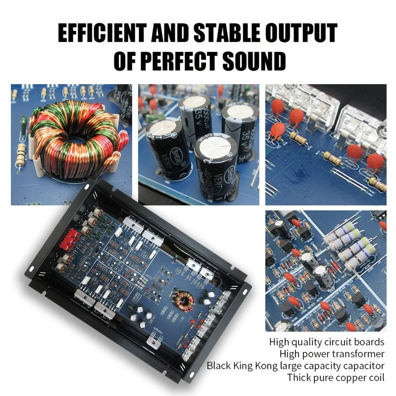 Class AB Car Audio Upgrade Power Amplifier 4 Channel 12V 8800W Power Stereo Amplifie Audio Speaker Subwoofer Treble Mid-bass