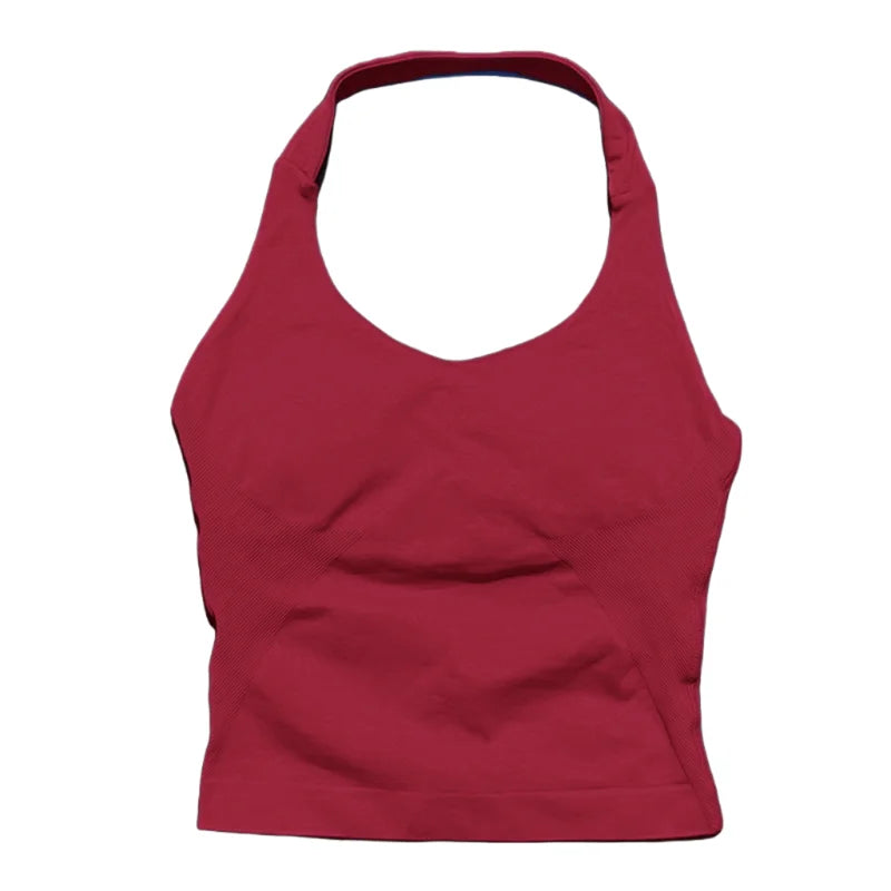 Women Sports Yoga Vest Running Gym Top Fitness Quick-Dry Workout Vest High Elastic Yoga Tank Top Gym Seamless Workout Sports Bra
