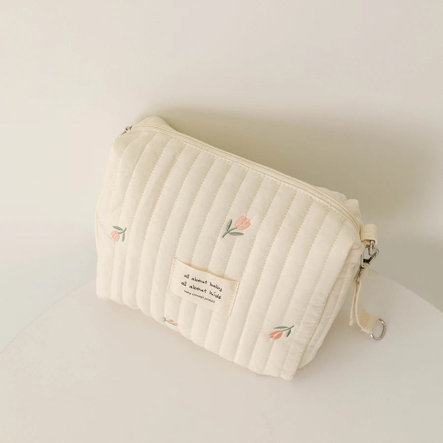 Fashion Printed Embroidery Diaper Bag, Multifunctional Baby Nappy Changing Tote, Large Capacity Stroller Organizer, Travel Mummy