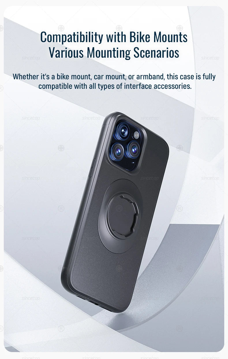 Shockproof Case for iPhone 17/16/15/14/13/12/11Pro Max Quad-Style Motorbike / Bicycle Phone Holder/Car Mount with Lock-in Design