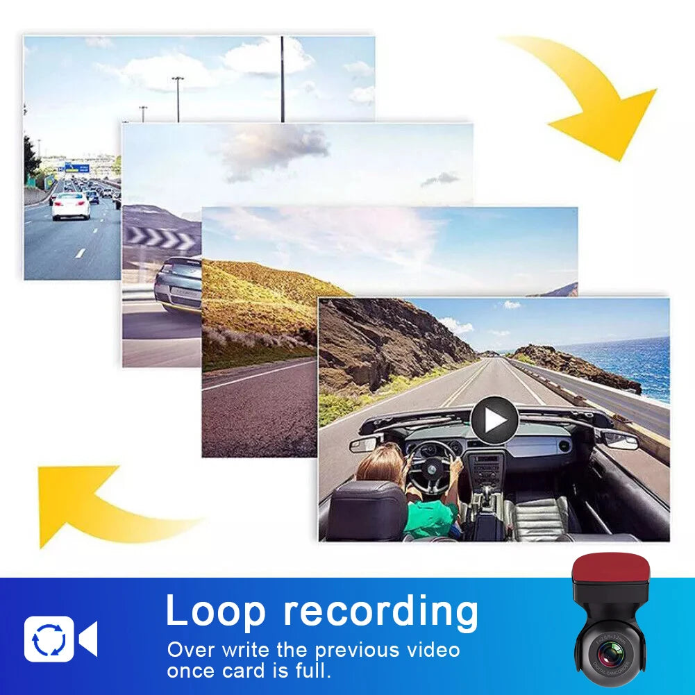 Car Dash Camera 1080P HD Driving Video Recorder 170 Degree Built-in WiFi DVR w/Night Vision Motion Detection G-Sensor Car Camera