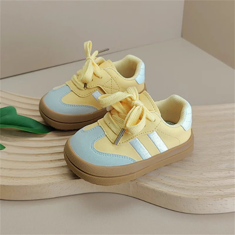 2025 New Spring Baby Shoes Leather Toddler Kids Sneakers Outdoor Boys Tennis Soft Sole Fashion Little Girls Sneakers EU 16-25
